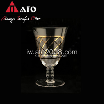 מטבח זכוכית יין זהב בר יין קצר כוס יין